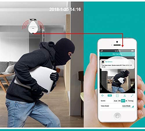 Light Bulb Hidden Camera Spy Wireless 360 | V380 6 bulb on camera spy wireless