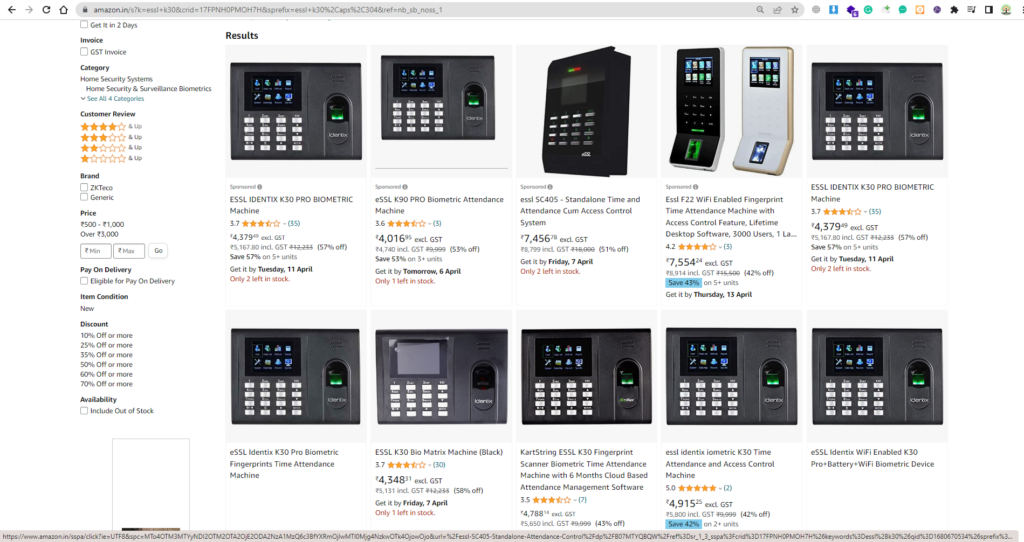 amazon essl k30 price