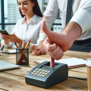 thumb machine attendance in office (2)