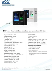 Essl Biometric Time Attendance Machine Sf100: A Comprehensive Review 4 sf100 1